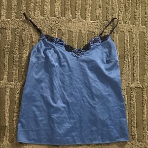 Blue Lace Trim Camisole